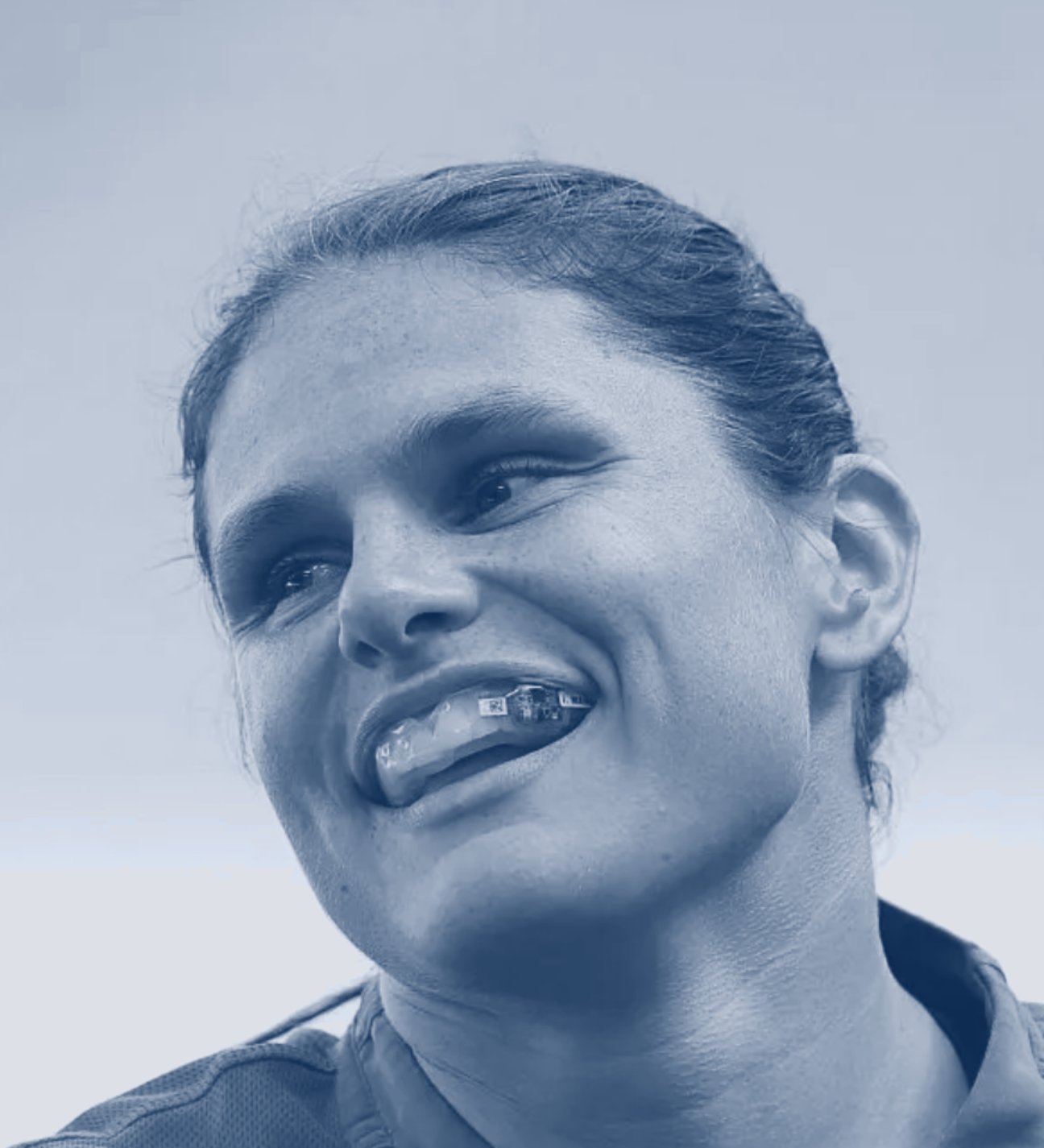 Athlete wearing a Prevent instrumented mouthguard